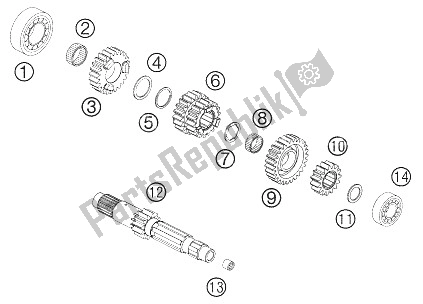 All parts for the Transmission I - Main Shaft of the KTM 950 Supermoto Black Europe 2006