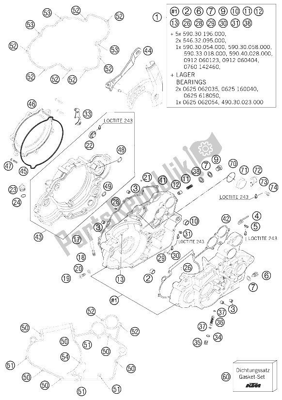 Tutte le parti per il Cassa Del Motore del KTM 450 SXS Europe 2006