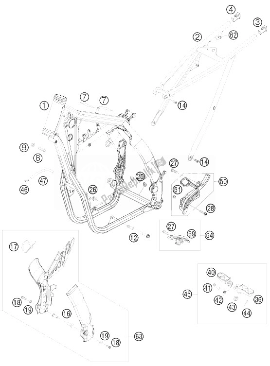 Toutes les pièces pour le Cadre du KTM 450 XC W SIX Days USA 2010