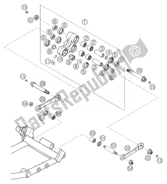 All parts for the Pro Lever Linking Ls-e Mil. Of the KTM 400 LS E MIL Europe 9390D4 2004