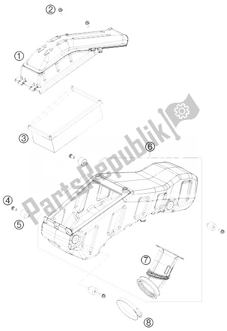 Tutte le parti per il Filtro Dell'aria del KTM 690 SMC Europe 2010