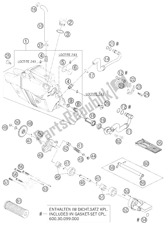 Tutte le parti per il Sistema Di Lubrificazione del KTM 950 Superenduro R 06 Europe 2006
