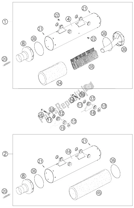 All parts for the Silencer 450/525 Smr of the KTM 450 SMR Europe 2005