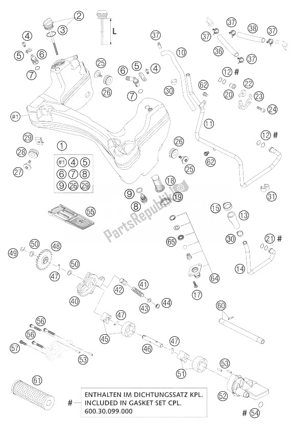 Todas las partes para Sistema De Lubricación Lc8 de KTM 950 Adventure Black LOW USA 2004