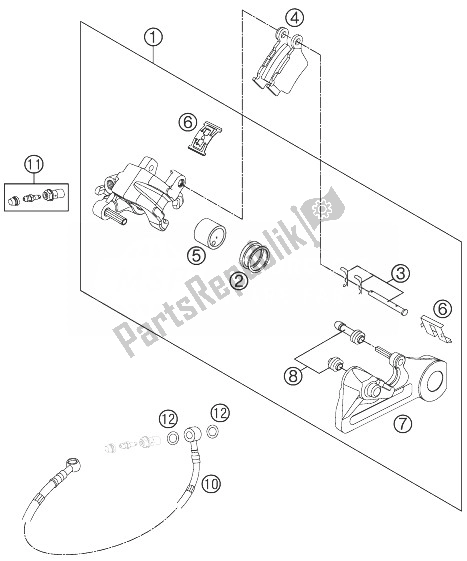 All parts for the Brake Caliper Rear of the KTM 125 SX USA 2014