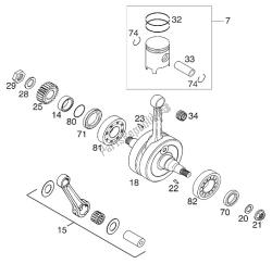 vilebrequin, piston 125/200