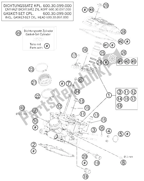 All parts for the Cylinder Head Rear of the KTM 990 Adventure Dakar Edition 11 Europe 2011