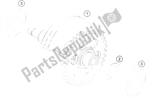 Todas as partes de Eixo Do Balanceador do KTM 690 Duke Orange ABS 2016 China 2015