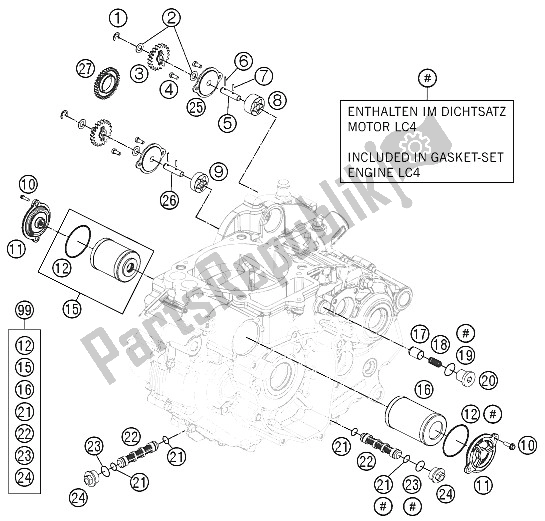 Tutte le parti per il Sistema Di Lubrificazione del KTM 690 Enduro R USA 2011
