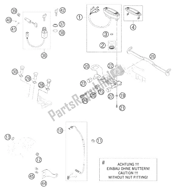 Tutte le parti per il Tachimetro 625 Smc del KTM 625 SMC Europe 2005