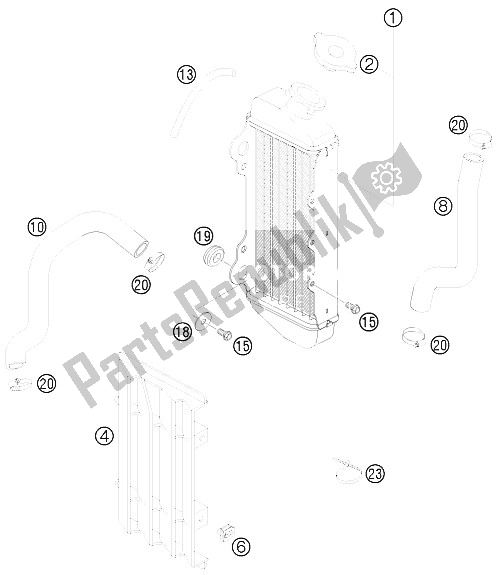 All parts for the Cooling System of the KTM 65 SX Europe 6003H6 2008