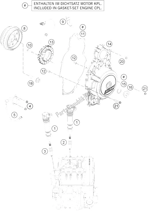 Todas las partes para Sistema De Encendido de KTM 1190 RC8 R White Europe United Kingdom 2016