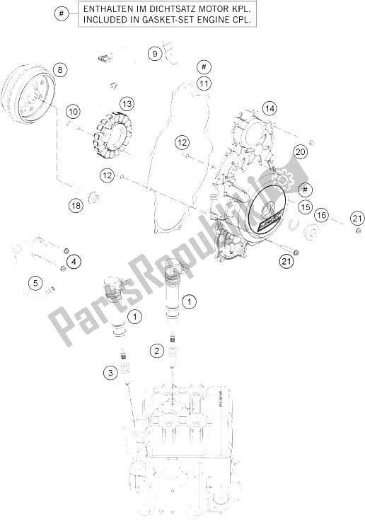 Tutte le parti per il Sistema Di Accensione del KTM 1190 RC8 R White Japan 2016