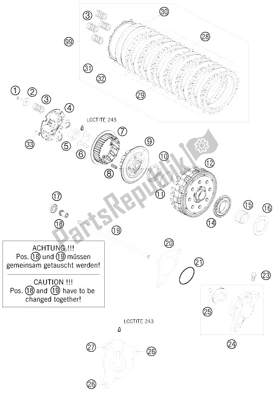 Toutes les pièces pour le Embrayage du KTM 690 Duke White Japan 2008