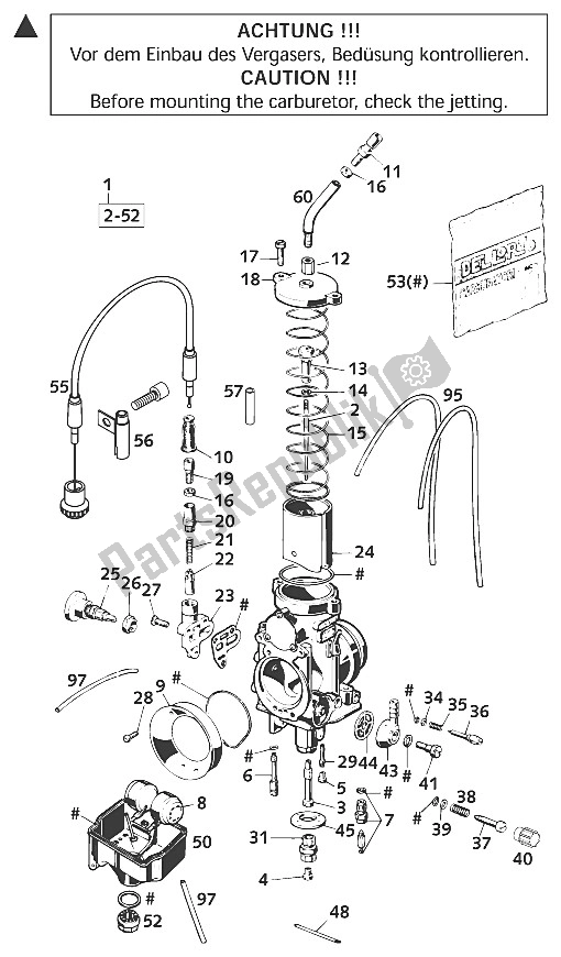 All parts for the Carburetor Dellorto Phm 40 Sd 20 of the KTM 620 SC Australia 2000