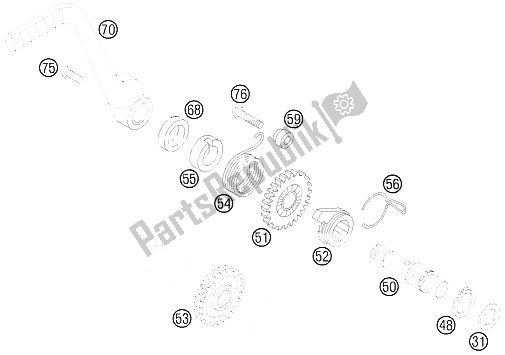 All parts for the Kick Starter of the KTM 85 SX 17 14 Europe 2012