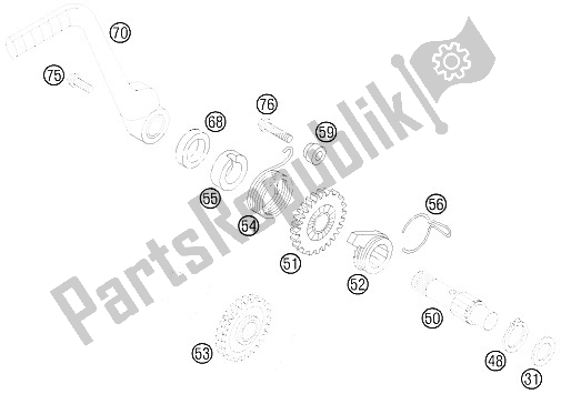 Alle onderdelen voor de Kick Starter van de KTM 85 SX 19 16 Europe 2015
