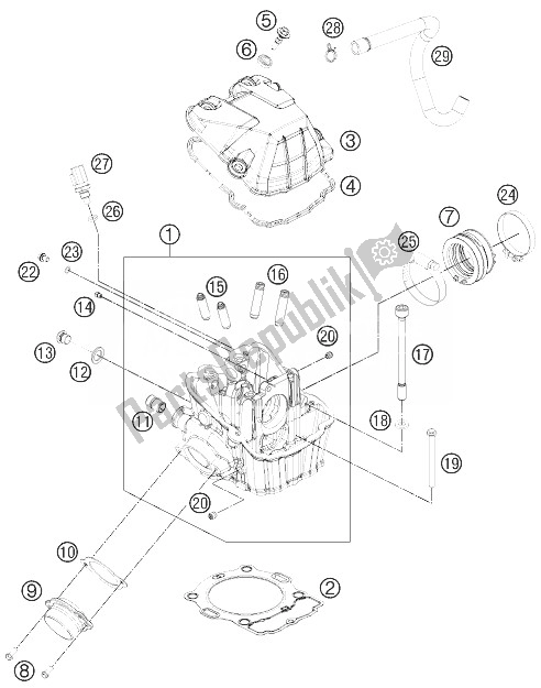 Tutte le parti per il Testata del KTM 450 XC W USA 2014