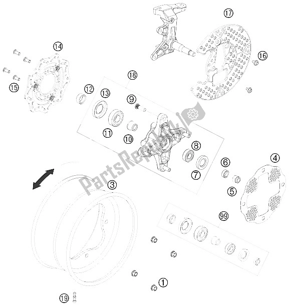 Wszystkie części do Przednie Ko? O KTM 525 XC ATV Europe 2011