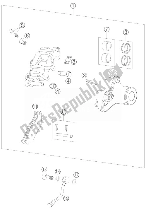 Todas las partes para Pinza De Freno Trasera de KTM 950 Supermoto Black Europe 2007