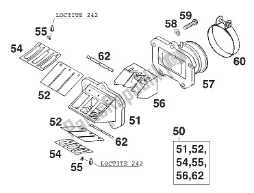 Toutes les pièces pour le Boîtier De Clapet Reed Kpl. 125 Exe 20 du KTM 125 EXE 80 Europe 2000