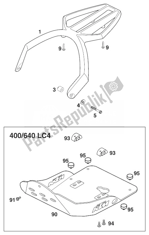 All parts for the Accessories 400/620/640 Lc4 '98 of the KTM 640 LC 4 98 Australia 1998