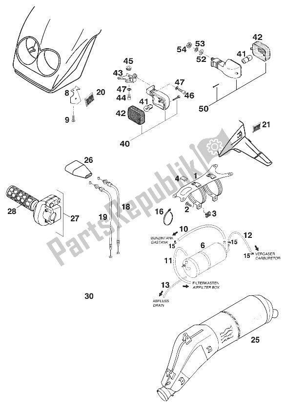 Toutes les pièces pour le Pièces Neuves Duke Usa '96 du KTM 620 Duke 37 KW Europe 970061 1996