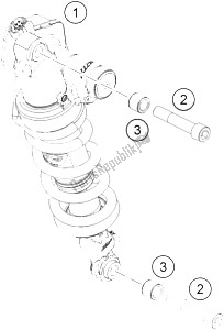 All parts for the Shock Absorber of the KTM 1290 Super Adventure WH ABS 16 France 2016