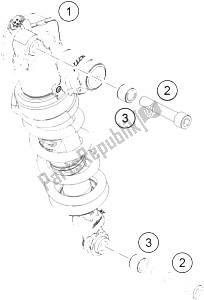 All parts for the Shock Absorber of the KTM 1290 Super Adventure WH ABS 16 USA 2016