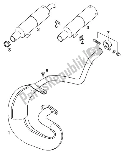 Tutte le parti per il Silenziatore 50sxr del KTM 50 SXR PRO Junior Europe 1997