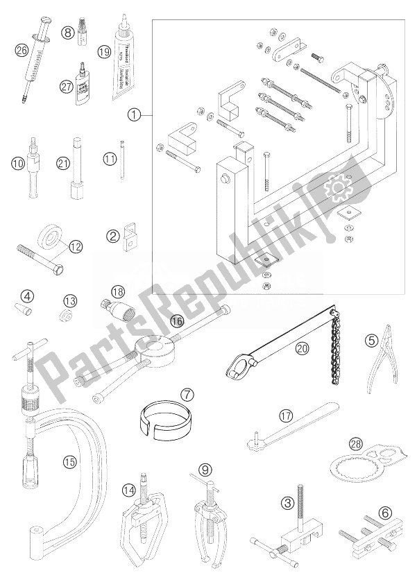 Alle onderdelen voor de Speciaal Gereedschap 450/525 Smr van de KTM 525 SMR Europe 2004