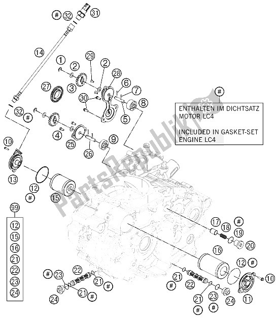 All parts for the Lubricating System of the KTM 690 Duke Black ABS Europe 2015