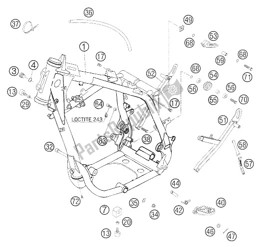All parts for the Frame, Sub Frame of the KTM 660 Rallye Factory Repl Europe 2006