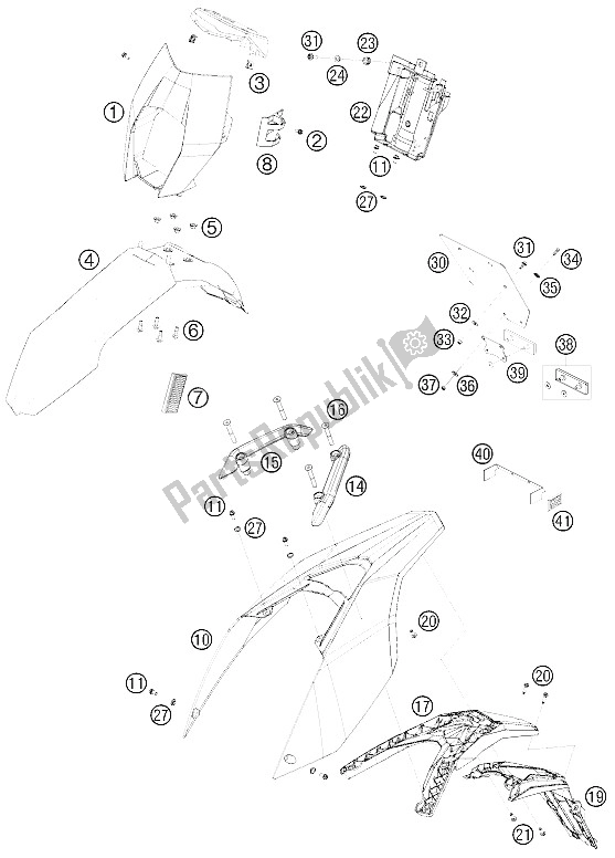 Todas las partes para Máscara, Defensas de KTM 690 Enduro 08 Europe 2008