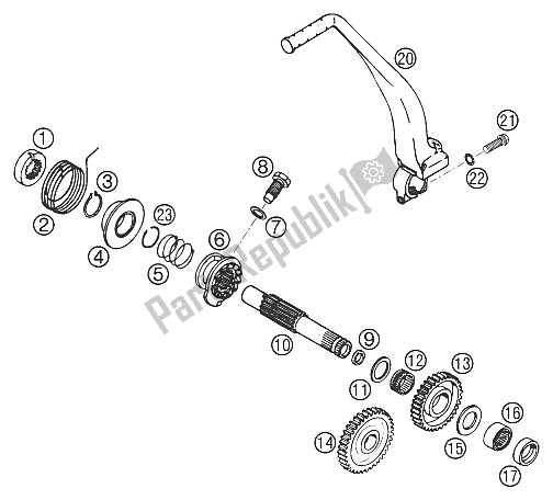 All parts for the Kick Starter 640 Lc4 2002 of the KTM 625 SXC Australia United Kingdom 2005