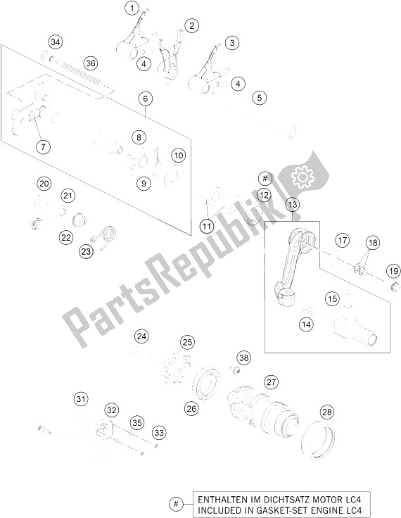 Wszystkie części do Mechanizm Zmiany Biegów KTM 690 Enduro R ABS Australia 2015