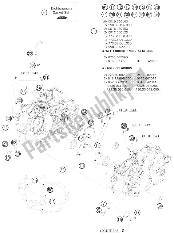 Toutes les pièces pour le Carter Moteur du KTM 450 SX ATV Europe 2009