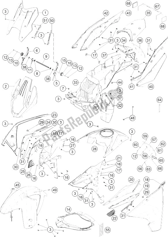Wszystkie części do Maska, B? Otnik KTM 1290 Super Adventure WH ABS 15 USA 2015