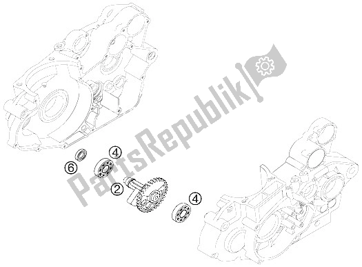 All parts for the Balancer Shaft of the KTM 525 EXC Racing Australia 2006