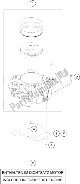Tutte le parti per il Cilindro del KTM 690 Duke Orange ABS Australia 2016