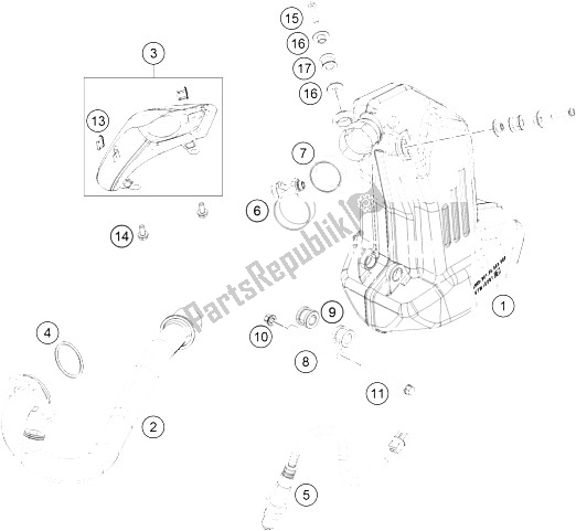 Wszystkie części do System Wydechowy KTM 125 Duke Orange ABS B D 15 Europe 2015