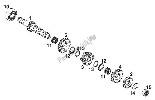 All parts for the Gearbox I 250/300/360 '96 of the KTM 300 EGS M ö 12 KW Europe 740070 1997