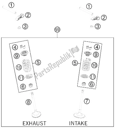 Todas las partes para Accionamiento De Válvula de KTM Freeride 350 Australia 2015