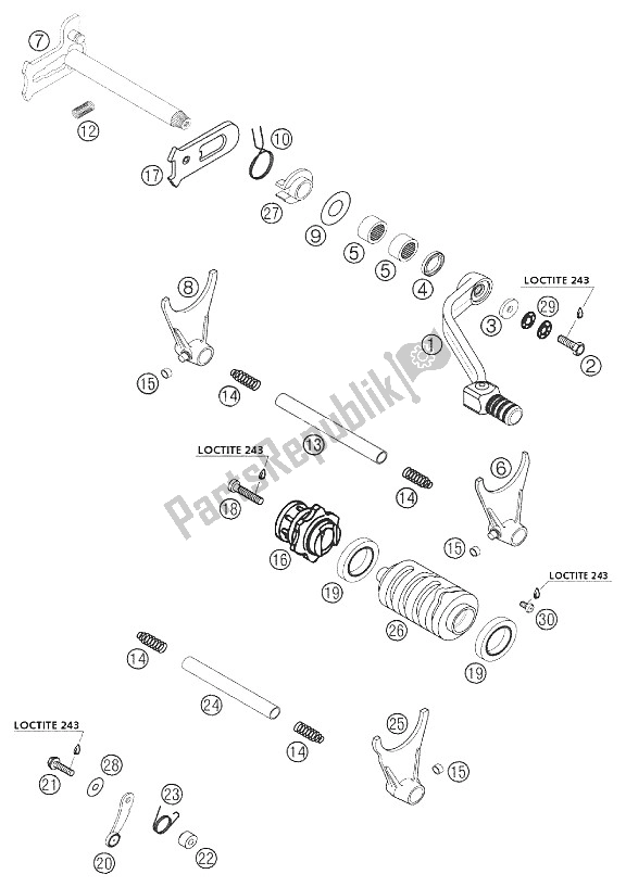 Todas las partes para Mecanismo De Cambio 250 Exc Racing de KTM 250 EXC Racing Australia 2002