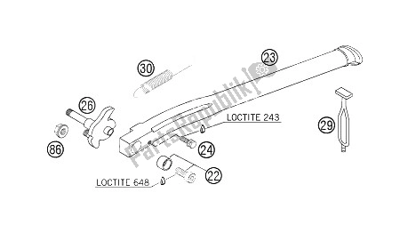 All parts for the Side Stand of the KTM 200 XC W USA 2006