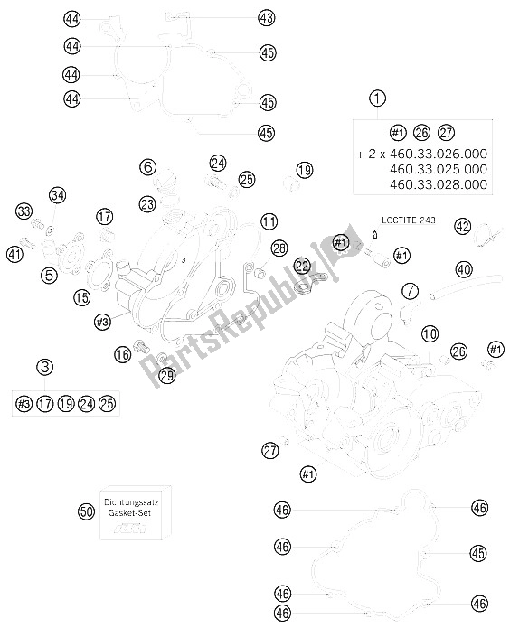 Todas las partes para Caja Del Motor de KTM 65 XC USA 2008