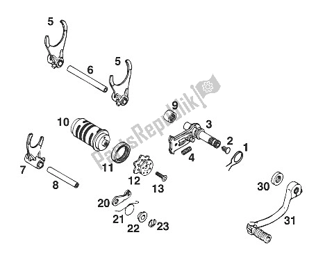Tutte le parti per il Meccanismo Di Cambio Marce 125 '95 del KTM 125 EGS M ö 6 KW Europe 1996