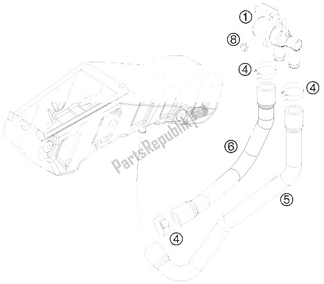 Todas las partes para Sistema De Aire Secundario Sas de KTM 690 Enduro R Australia United Kingdom 2011