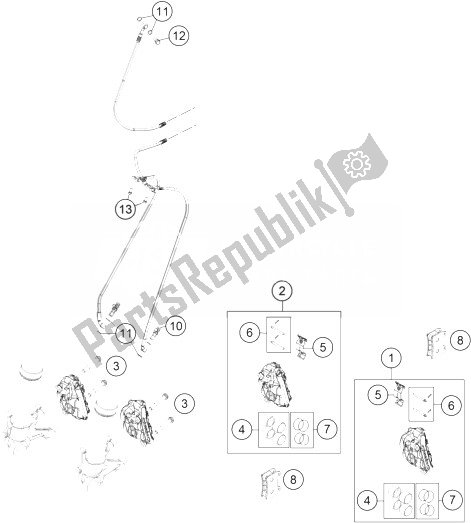 Tutte le parti per il Pinza Freno Anteriore del KTM 1190 Adventure ABS Orange Japan 2014