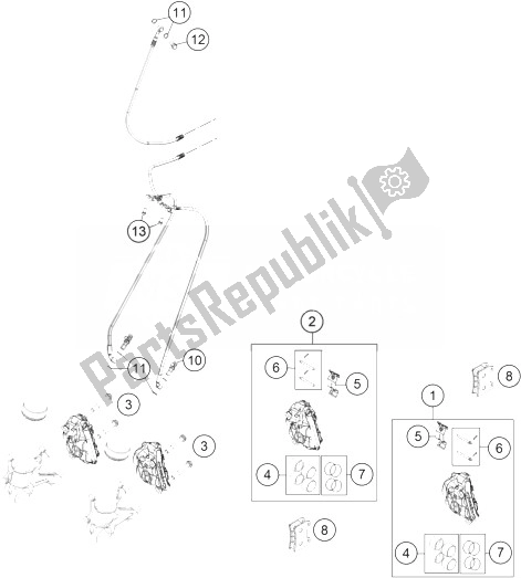 All parts for the Brake Caliper Front of the KTM 1190 Adventure R ABS Japan 2014